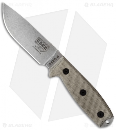 ESEE Knives ESEE-4P-MB-SS Knife Micarta MOLLE Back (4.5" 440C)