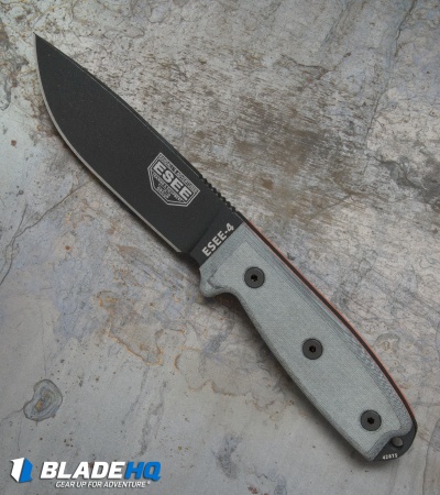 ESEE Knives ESEE-4P-B Fixed Blade Knife (4.5" Black)