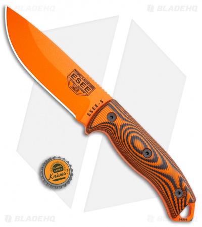 ESEE Knives ESEE-5POR-006 Fixed Blade Knife Orange/Black 3D G-10 (5.25" Orange)