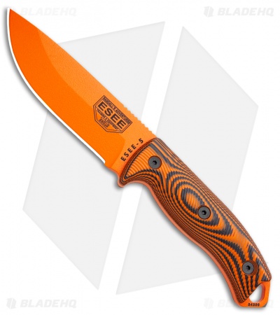 ESEE Knives ESEE-5POR-006 Fixed Blade Knife Orange/Black 3D G-10 (5.25" Orange)