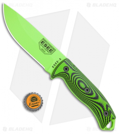 ESEE Knives ESEE-5PVG-007 Fixed Blade Knife Green/Black 3D G-10 (5.25" Green)