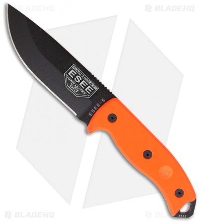 ESEE Knives ESEE-5P-OR Knife Orange Survival Fixed Blade (5.25" Black Plain)