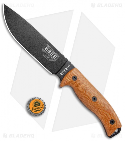 ESEE Knives ESEE-6PB-011 Fixed Blade Knife Natural 3D Micarta (6.5" Black)