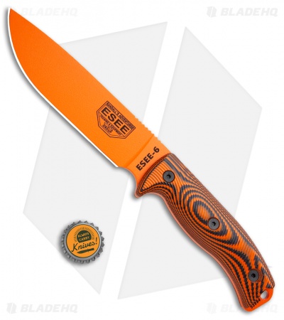 ESEE Knives ESEE-6POR-006 Fixed Blade Knife Orange/Black 3D G-10 (6.5" Orange)