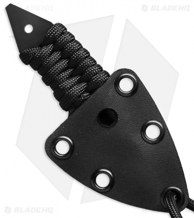 Florian Tanto Fixed Blade Neck Knife Black Paracord (1.875" Black)