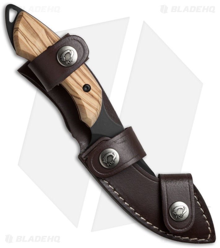 Fox Knives European Hunter Gut Hook Knife Olive Wood (4