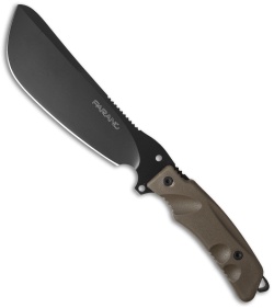 Fox Knives Parang Bushcraft Fixed Blade Knife Jungle Forprene (7" Black)