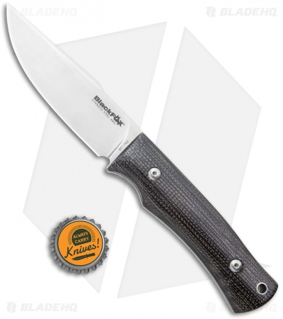BlackFox Explorator Fixed Blade Knife Brown Linen Micarta (4" Stonewash)