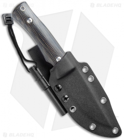 BlackFox Explorator Fixed Blade Knife Brown Linen Micarta (4" Stonewash)