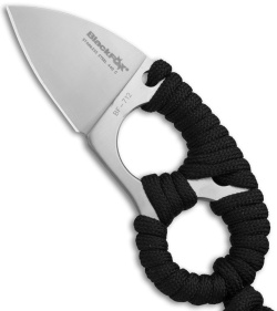 BlackFox Micro Fixed Blade Neck Knife Black Paracord (1.5" Satin) 12FX092