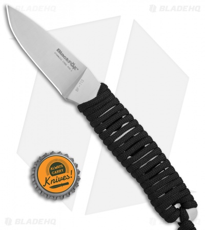 Black Fox Tarlo Fixed Blade Knife Black Paracord (3" Satin) 02FX093