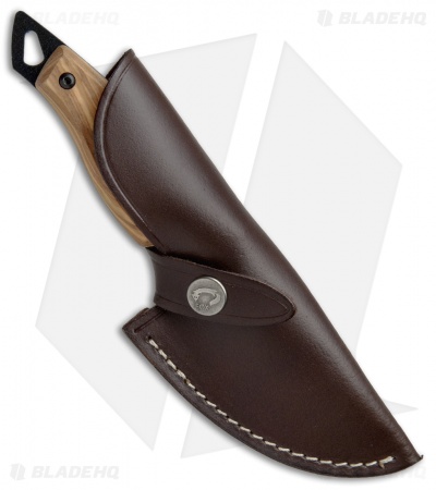 Fox Knives European Hunter Drop Point Olive Wood (3.375" Black) 1504-OL