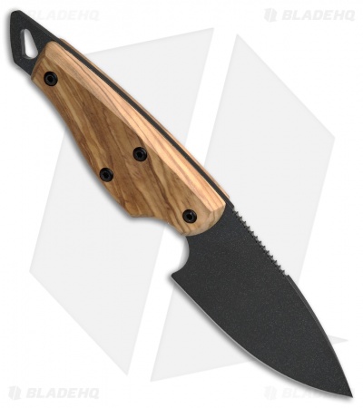 Fox Knives European Hunter Drop Point Olive Wood (3.375" Black) 1504-OL
