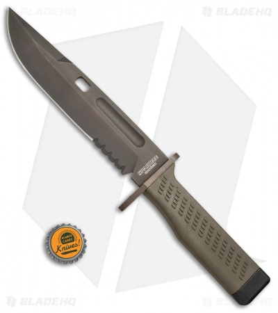 Fox Knives Spartan Fox Combat Fixed Blade Coyote Forprene (7.25" Black) SF-C01