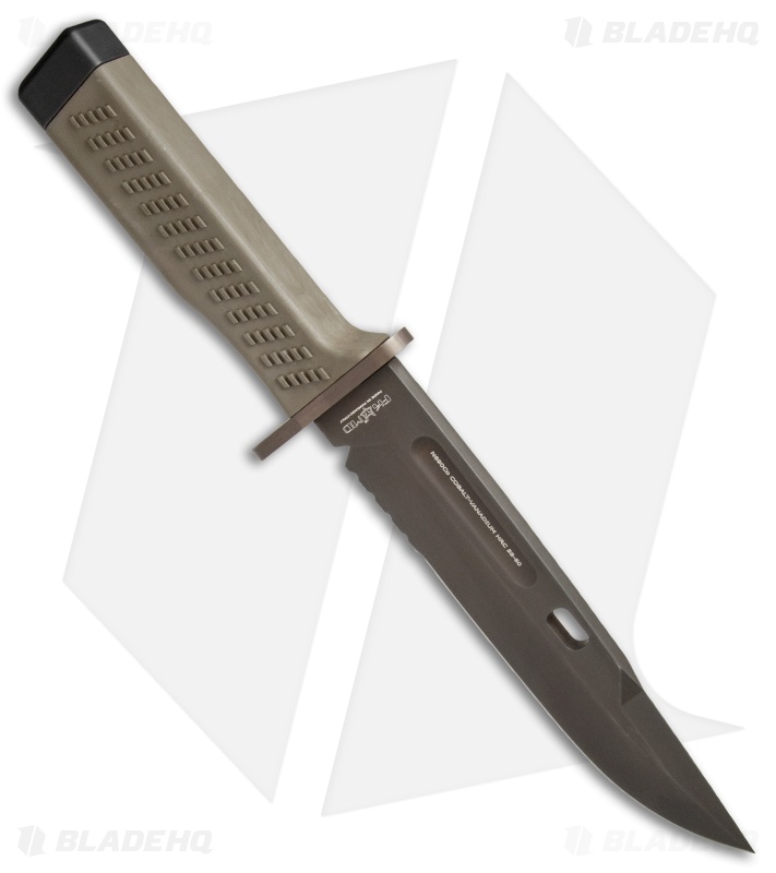 Fox Knives Spartan Fox Combat Fixed Blade Coyote Forprene (7.25" Black) SF-C01