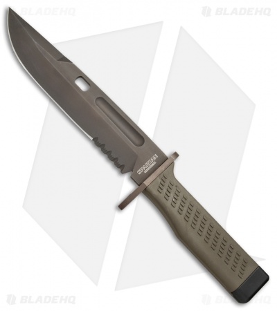 Fox Knives Spartan Fox Combat Fixed Blade Coyote Forprene (7.25" Black) SF-C01