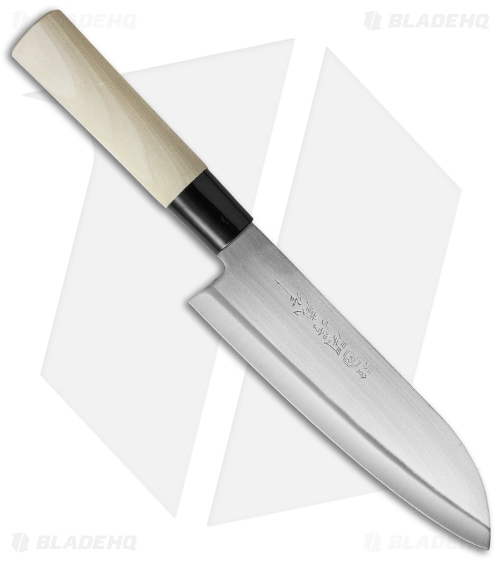 Fox Knives Santoku Fixed Blade Knife Maple (6.75" Satin)