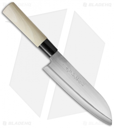 Fox Knives Santoku Fixed Blade Knife Maple (6.75" Satin)