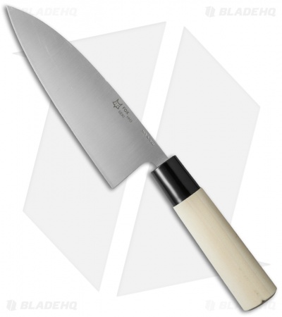 Fox Knives Deba Fixed Blade Knife Maple (6" Satin)