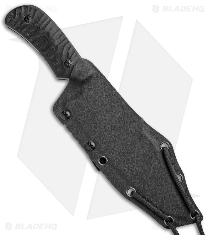 Fred Perrin Le Bowie Fixed Blade Knife Black G-10 (6.2" Black Stonewash) 