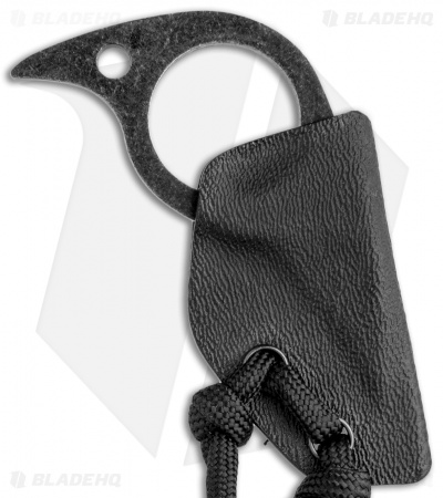 Fred Perrin Mini-Pic Fixed Blade Neck Knife Black (1.12" Black)