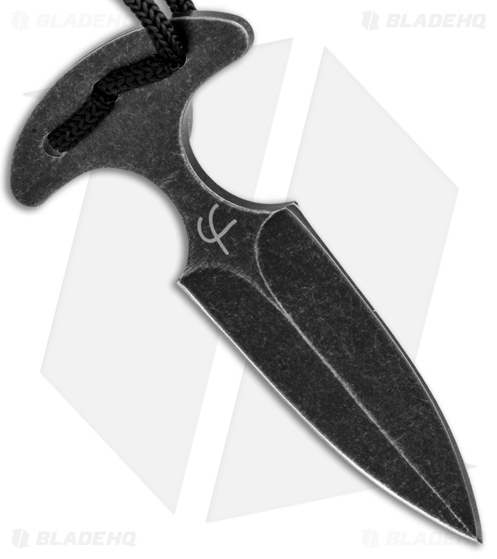 Fred Perrin Push-Dagger Medium Fixed Blade Black (2.5" Black Stonewash)