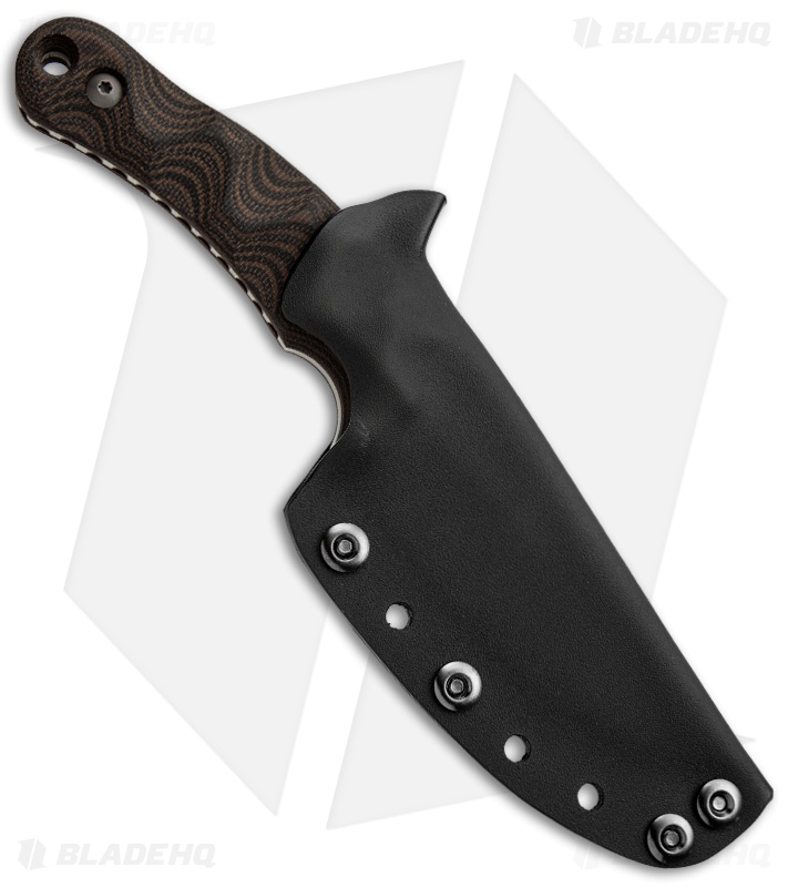 Gavko Custom Knives Bowie Fixed Blade Knife Micarta (4.25" Stonewash)