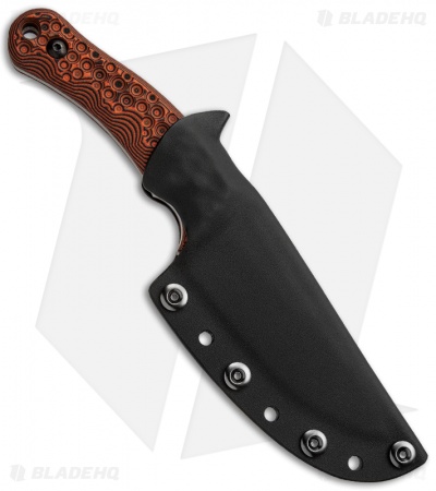 Gavko Custom Knives Mini Rhino Fixed Blade Knife Orange G10 (4.25" Stonewash)