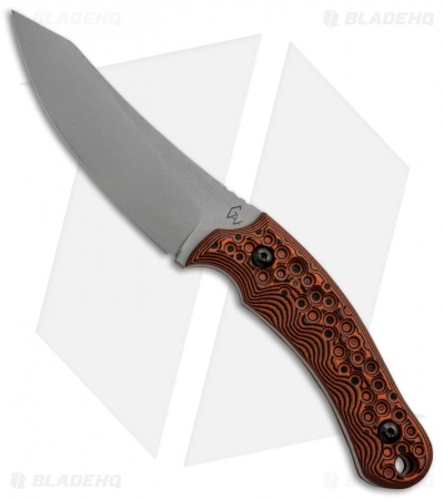 Gavko Custom Knives Mini Rhino Fixed Blade Knife Orange G10 (4.25" Stonewash)