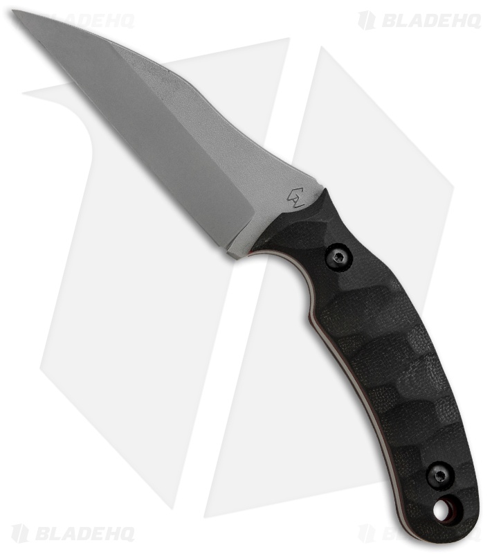 Gavko Custom Knives Wharnie Fixed Blade Knife Black Micarta (4" Stonewash)