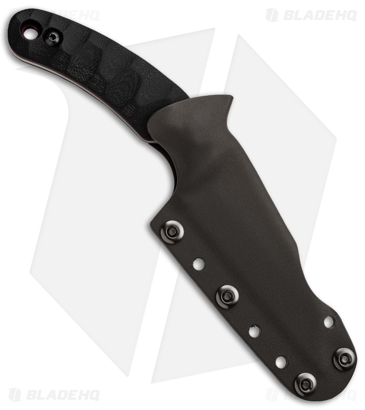 Gavko Custom Knives Wharnie Fixed Blade Knife Black Micarta (4" Stonewash)
