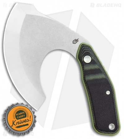 Gerber Downwind Ulu Fixed Blade Knife Flat Sage Green G-10 (3.5" SS) 30-001824