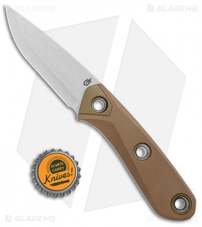 Gerber Principle Fixed Blade Knife Brown Rubber (3" Stonewash 420HC) 30-001657