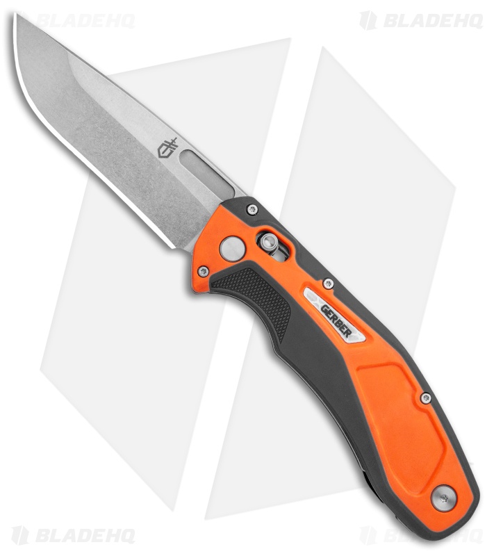 Gerber Randy Newberg DTS Pivot Lock Knife Gray/Orange Rubber (3.8" SW)