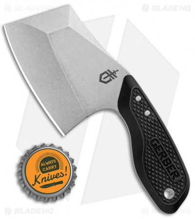 Gerber Tri-Tip Mini Cleaver Fixed Blade Knife Black Al (2" Black)