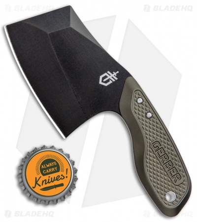Gerber Tri-Tip Mini Cleaver Fixed Blade Knife Green (2" Black)