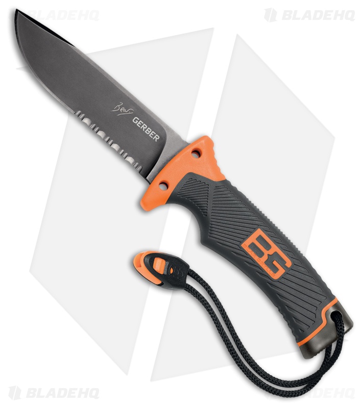 Gerber Bear Grylls Fixed Blade Knife Gray/Orange GFN (4.75" Gray Serr) 30-000384