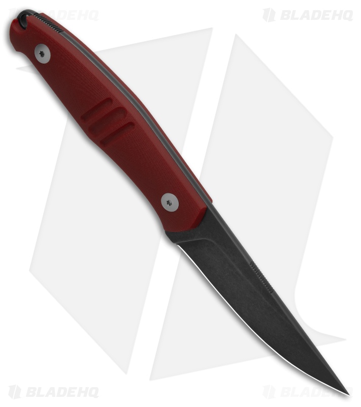GiantMouse Jens Anso GMF2 Fixed Blade Knife Red G-10 (3.6" Black SW)