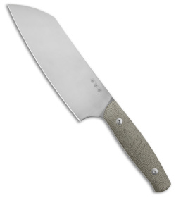 GiantMouse Vox/Anso 7" Santoku Kitchen Knife - Green Micarta (7"Satin Nitro B)