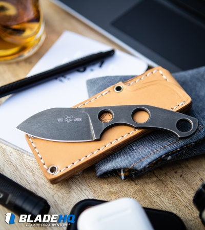 GiantMouse Vox/Anso GMF1-P 4mm Fixed Blade Knife (2.6" Stonewash PVD N690) 