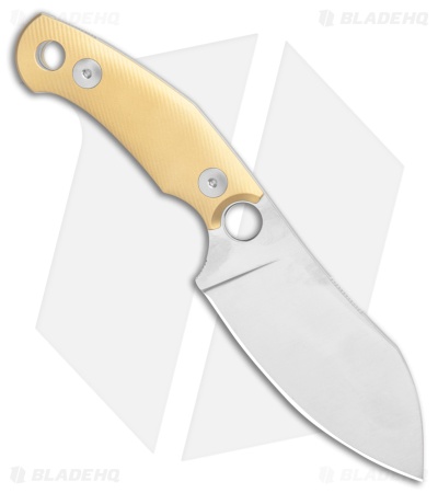 GiantMouse Vox/Anso GMF1-XL Fixed Blade Knife Brass (3.1" Satin ELMAX)