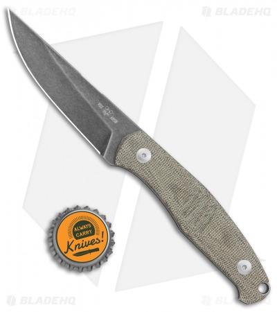 GiantMouse Vox/Anso GMF2 Fixed Blade Knife Green Micarta (3.6" Satin)