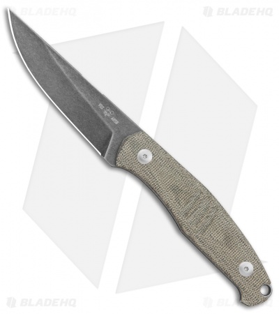 GiantMouse Vox/Anso GMF2 Fixed Blade Knife Green Micarta (3.6" Satin)