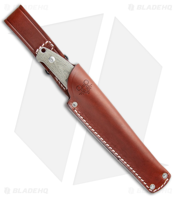 GiantMouse Vox/Anso GMF2 Fixed Blade Green Micarta (3.6" Stonewash Full Flat)