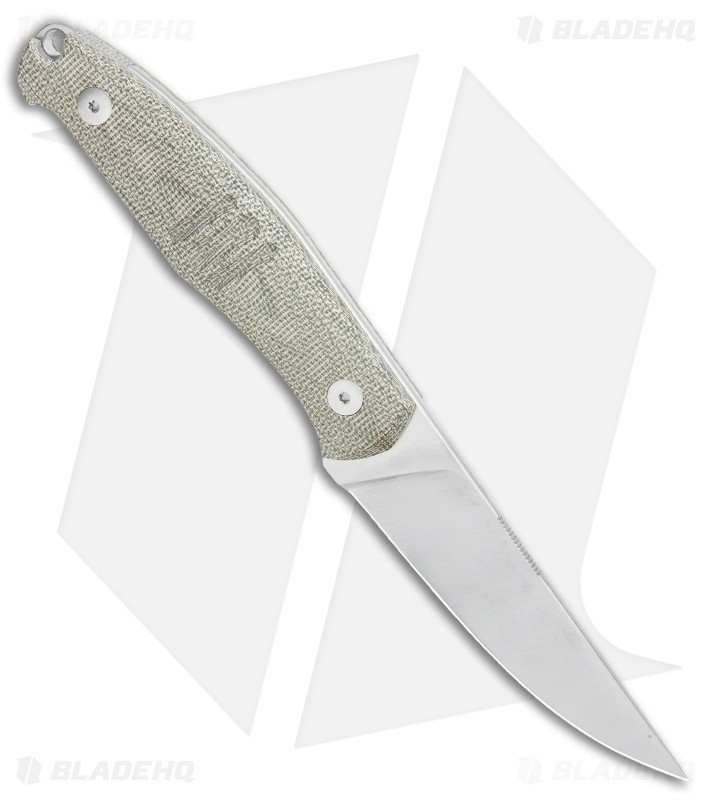 GiantMouse Vox/Anso GMF2 Fixed Blade Green Micarta (3.6" Stonewash Full Flat)