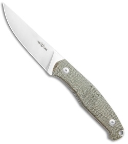 GiantMouse Vox/Anso GMF2 Fixed Blade Green Micarta (3.6" Stonewash Full Flat)