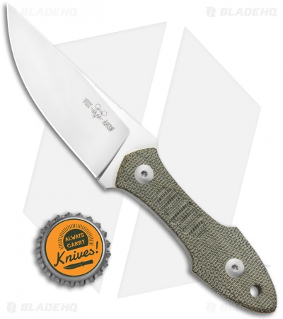 GiantMouse Vox/Anso GMF3 Green Micarta Fixed Blade Knife (3.25" Satin)