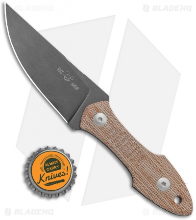 GiantMouse Vox/Anso GMF3 Natural Micarta Fixed Blade Knife ( 3.25" PVD )