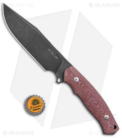 GiantMouse Vox/Anso GMF4 Fixed Blade Knife Red Canvas Micarta (5.65" PVD)