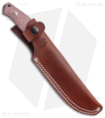 GiantMouse Vox/Anso GMF4 Fixed Blade Knife Red Canvas Micarta (5.65" PVD)